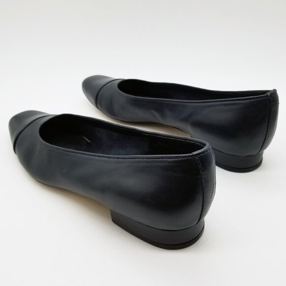 Vaneli Fc-313 Navy Nappa Soft Leather Cap Toe Ballet Flat Narrow SS Size 9 $175 - Picture 7 of 15
